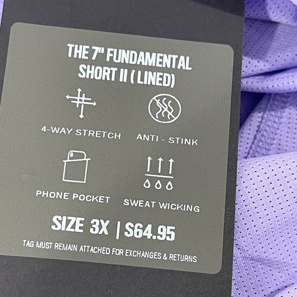 Fabletics The 7” Fundamental Short II Lined Cosmic Shower Size 3X Phone Holder - Picture 11 of 11